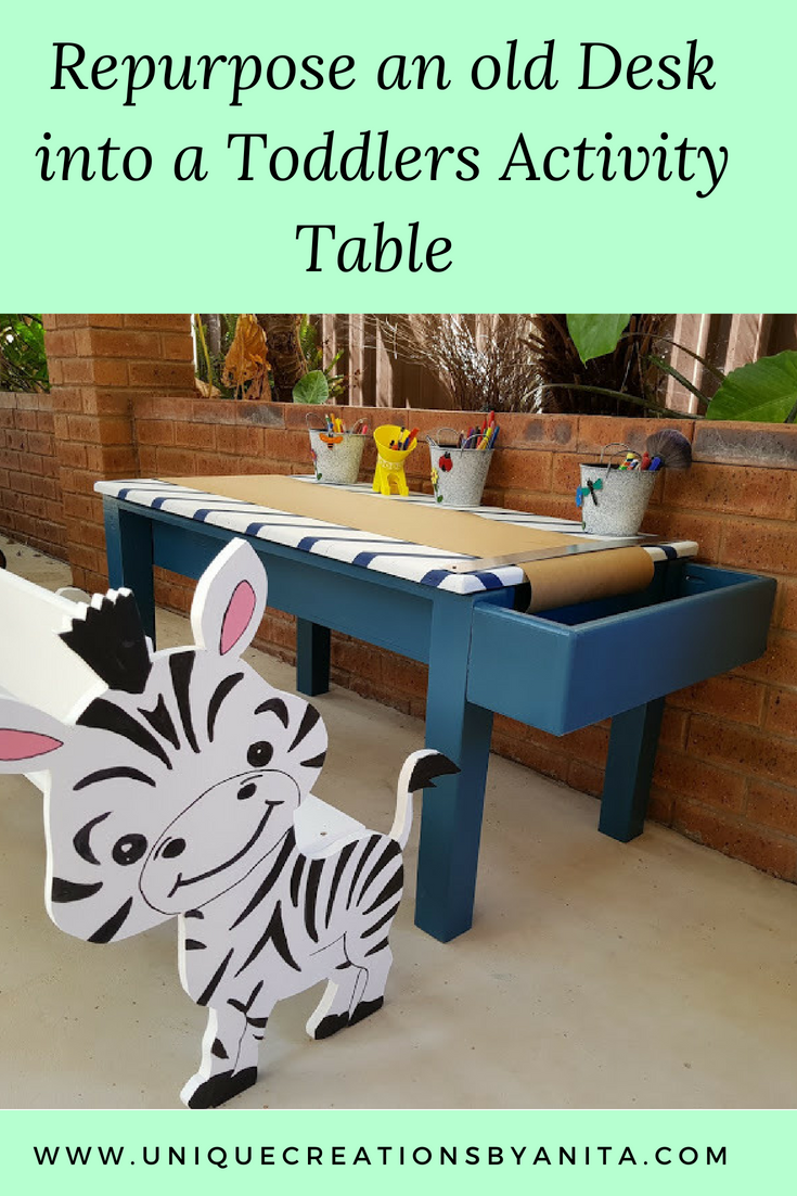 Repurpose an old Desk into a Toddlers Activity Table