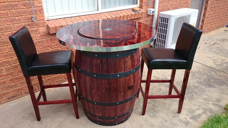 How to Make a Wine Barrel Table With Built in Wine Bucket