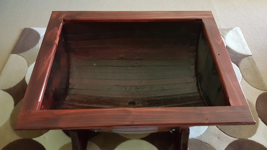 Complete wine barrel table apron