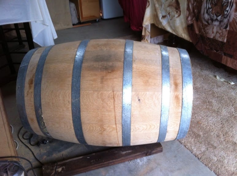 Wine barrel before cutting