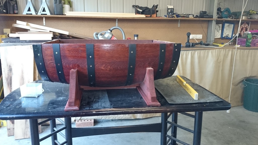 Support beam installation under barrel