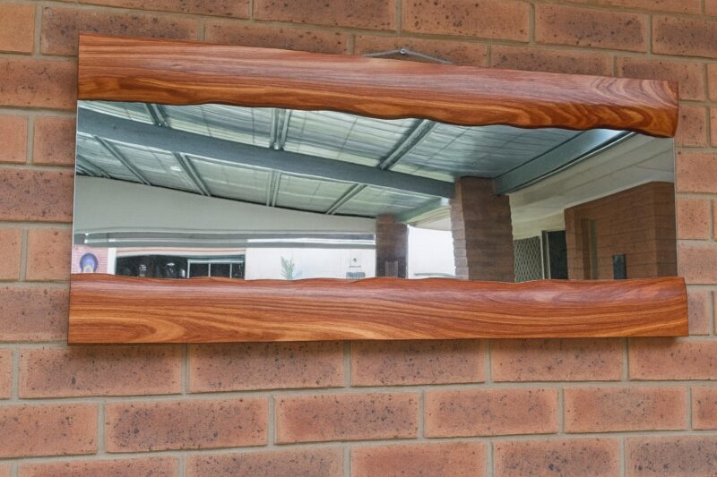 Live edge mirror from scrap wood