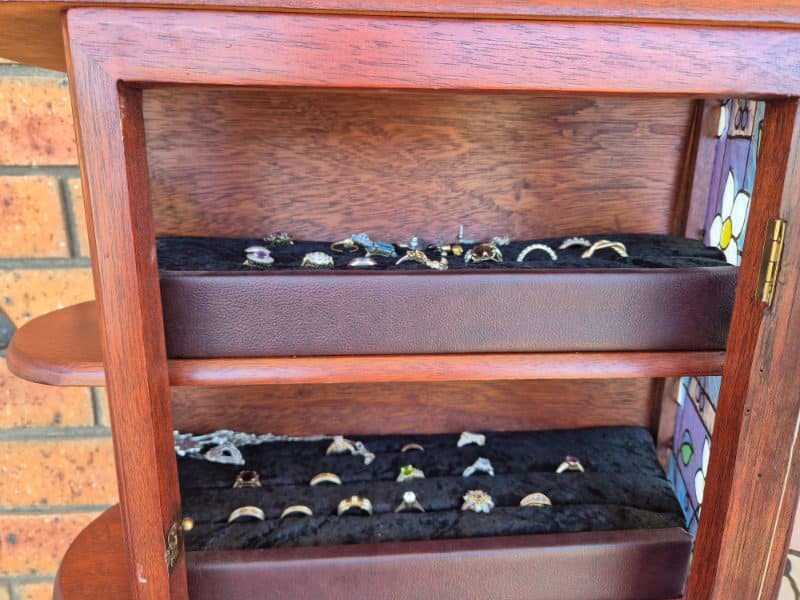 Ring display section of jewellery box