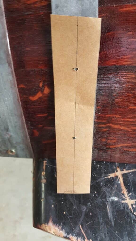 cardboard template for screw spacing
