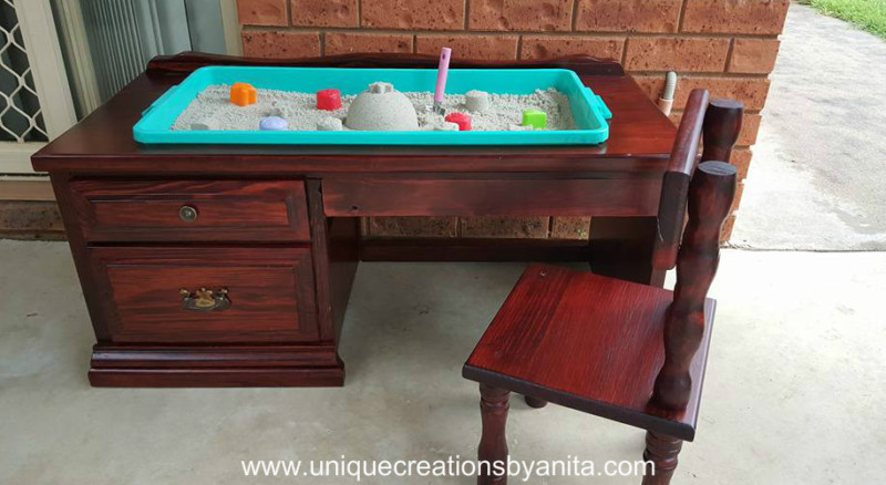 How To Repurpose An Old Desk Into A Sandpit Unique Creations By