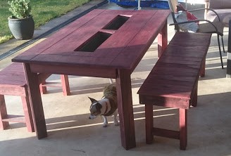 Unicorn Spit Color Wood Stain on a Picnic Table  Staining wood, Painted  picnic tables, Funky painted furniture