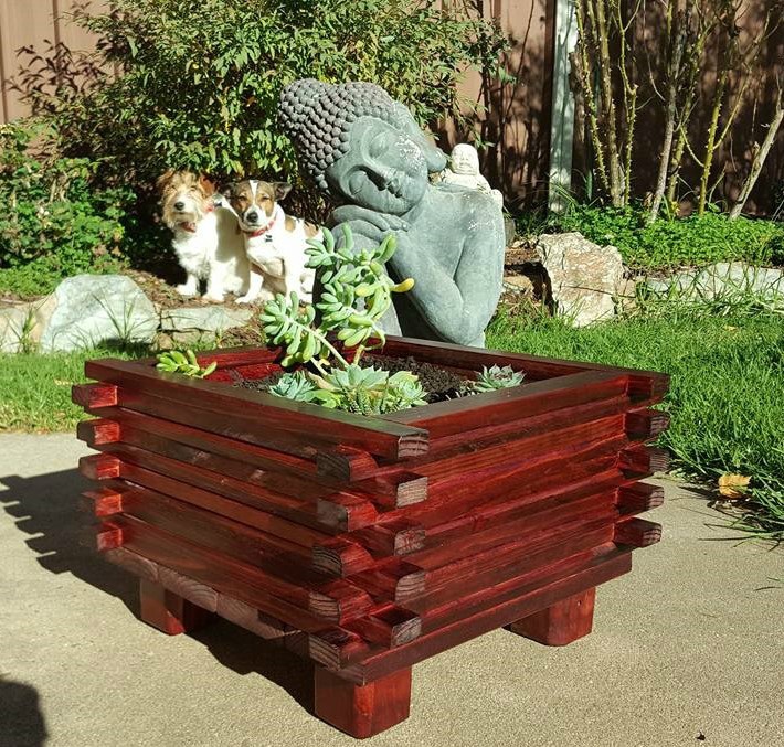 Wooden planters on sale