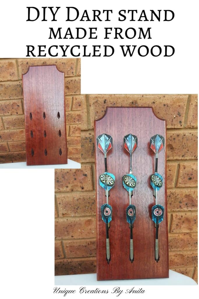 Pinterest Pin shown handmade dart stands