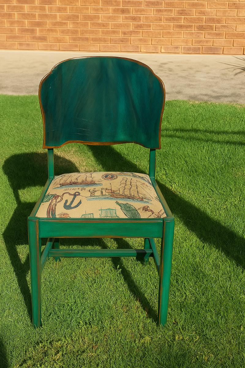 Chair with green unicorn spit - Completed
