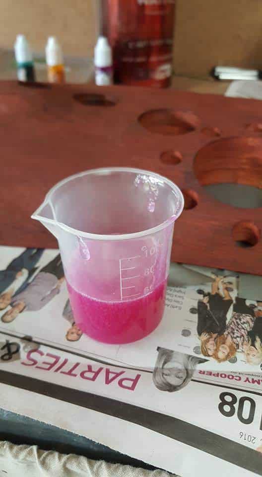 colour pigment added to clear resin