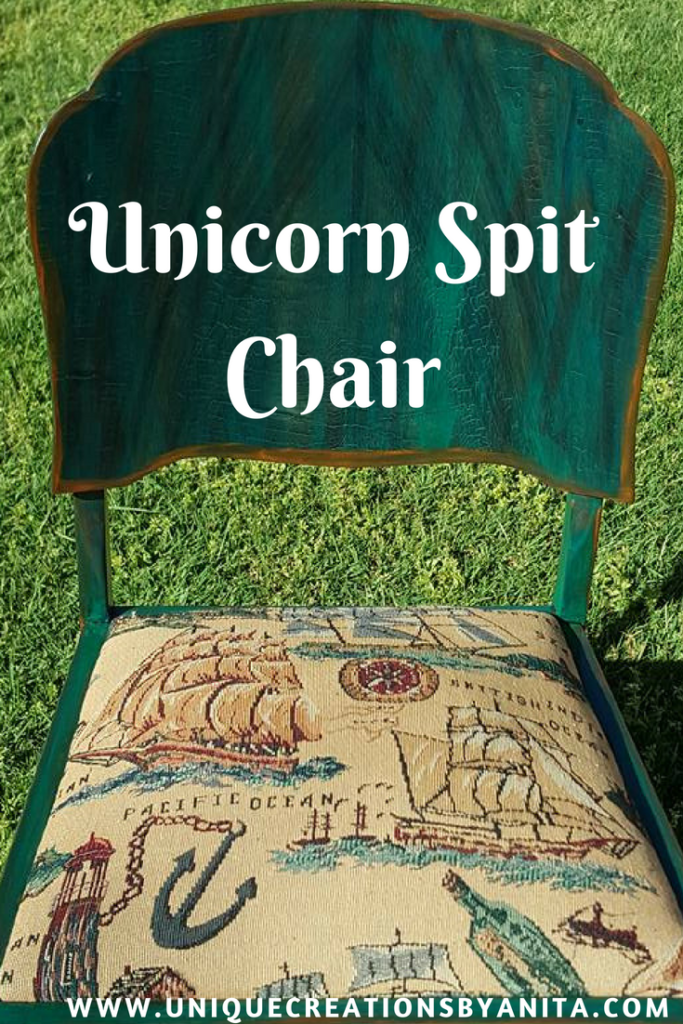 Old Chair Gets a Unicorn Spit Makeover - Unique Creations By Anita