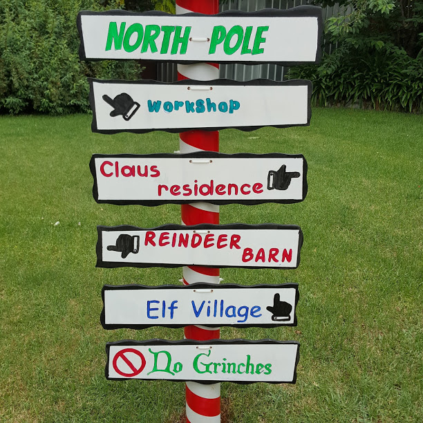 Santa stop here outdoor Christmas sign