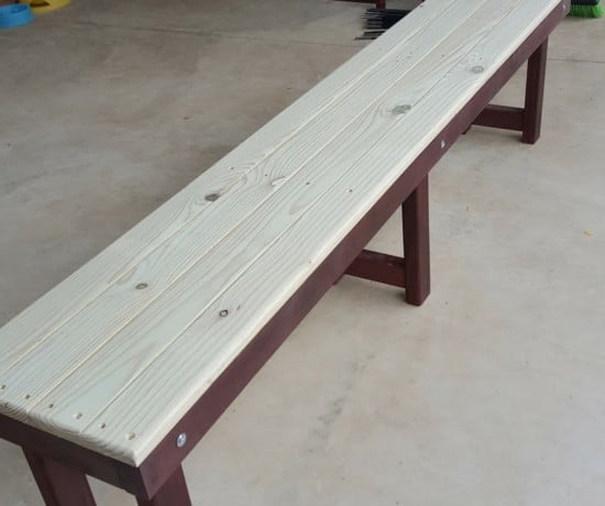 simple wooden bench