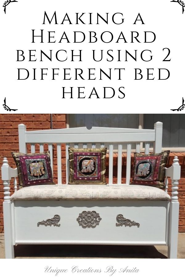 Making a headboard bench using two different bed heads