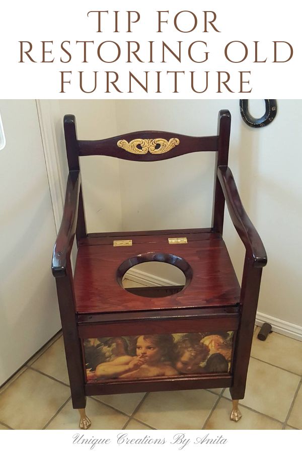 Antique commode chair restored