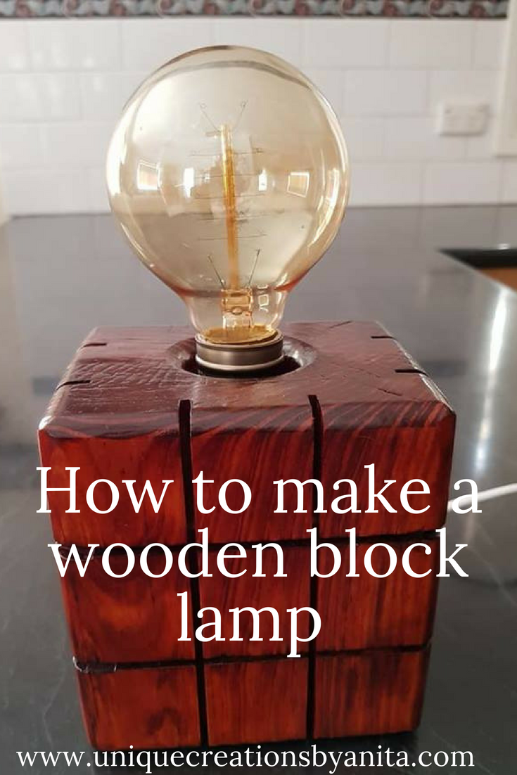 Make a wooden block lamp