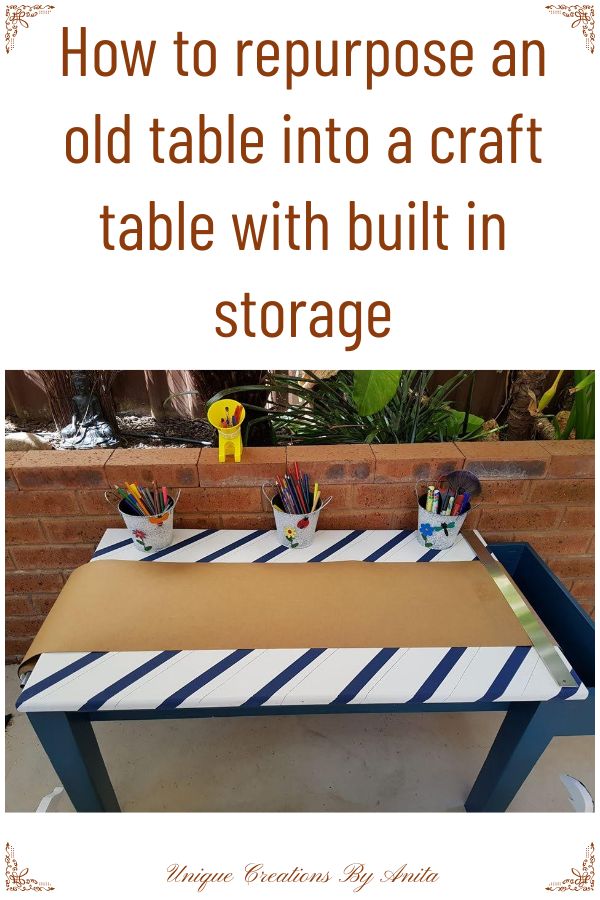 DIY Kids Craft table with built in storage