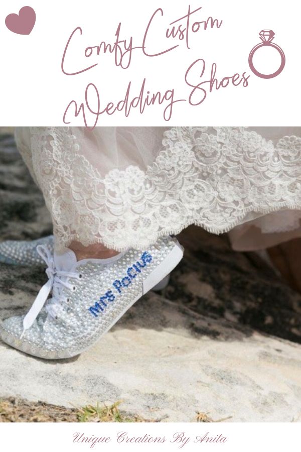 DIY comfy custome made wedding shoes for the bride.