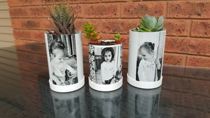 PVC pipe photo planters