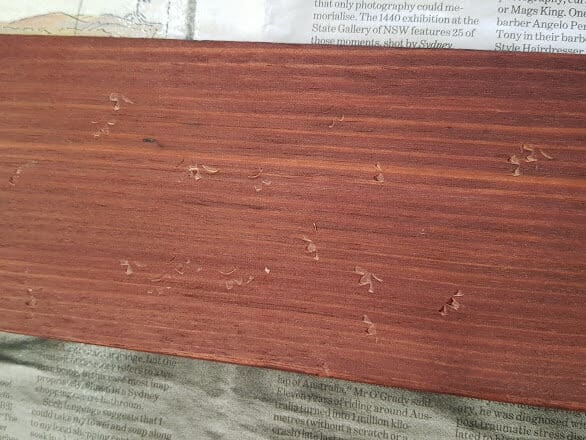 close up view of distressing