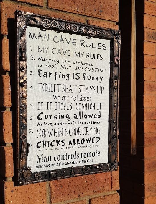 Men shed rules sign