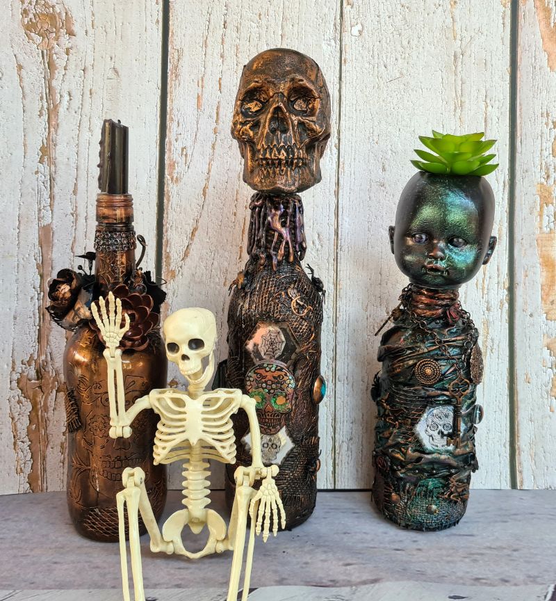 A Spooky Kind Of Fun: Recycled Halloween Wine Bottle Craft