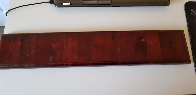 Stained and varnished base
