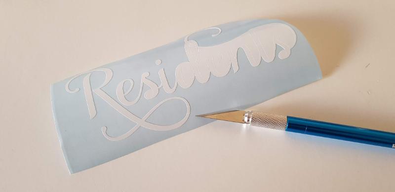 Weed the vinyl decal