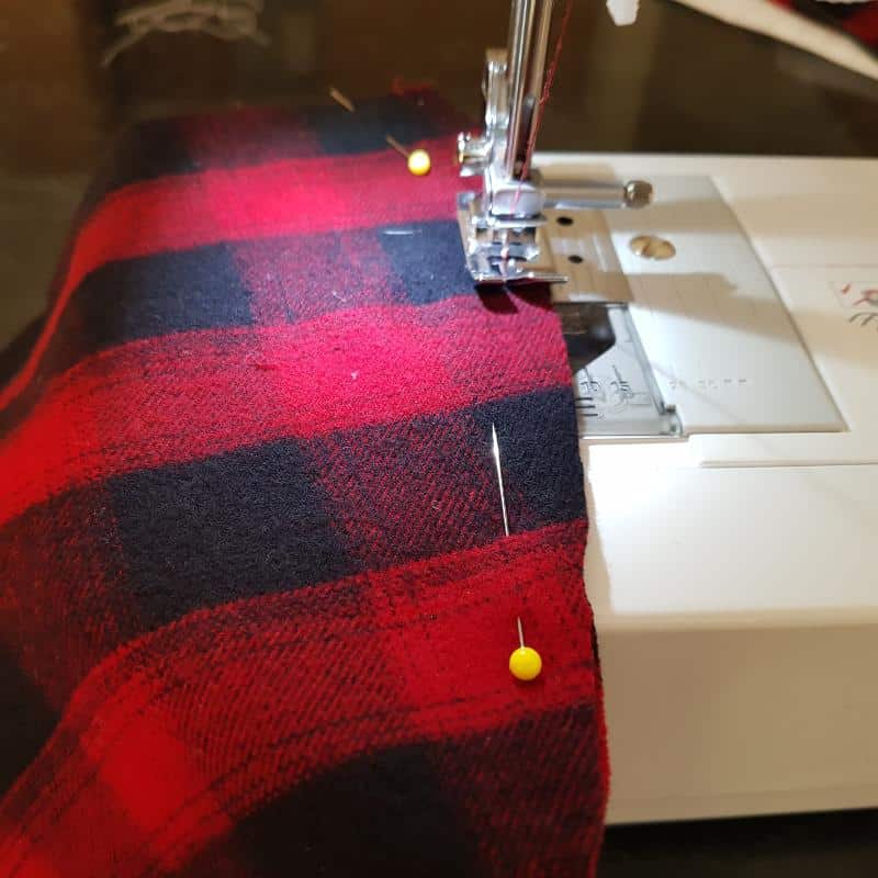 hem sown into fabric