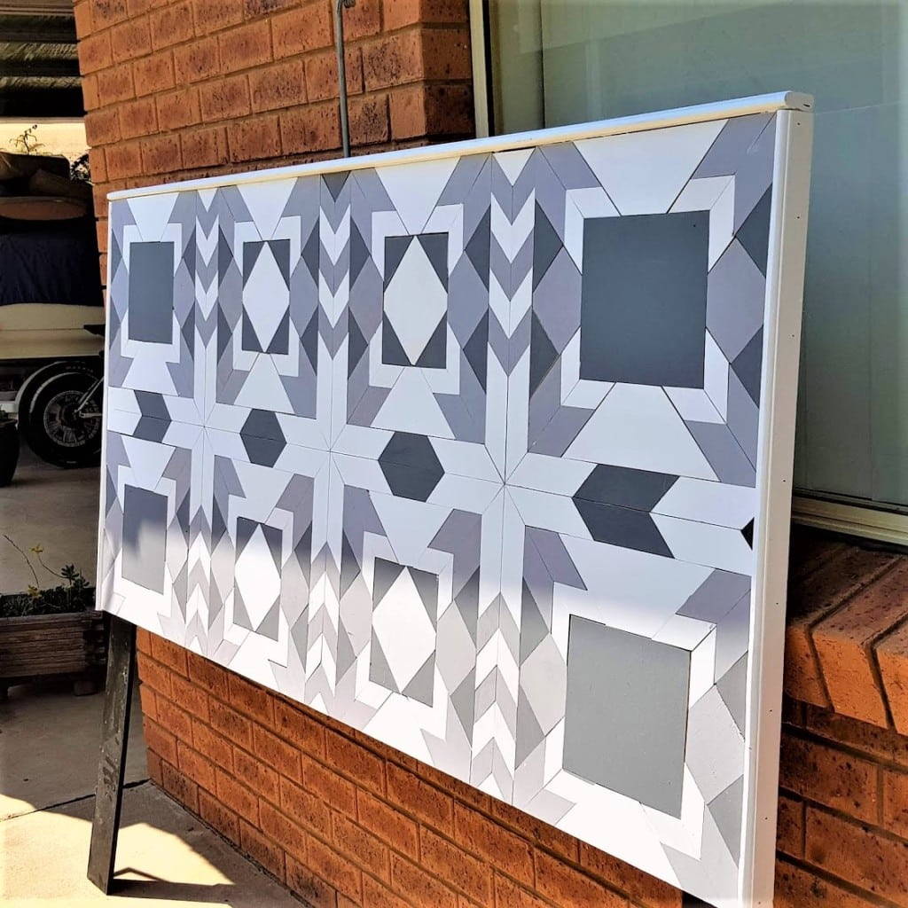 Detail of geometric paint finish and subtle two-tone effect