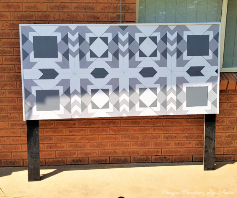 Barn quilt headboard