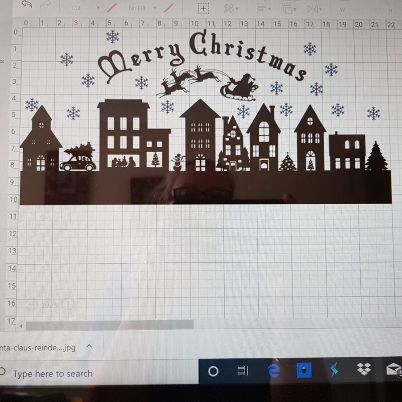 Cricut Christmas scene in design space.