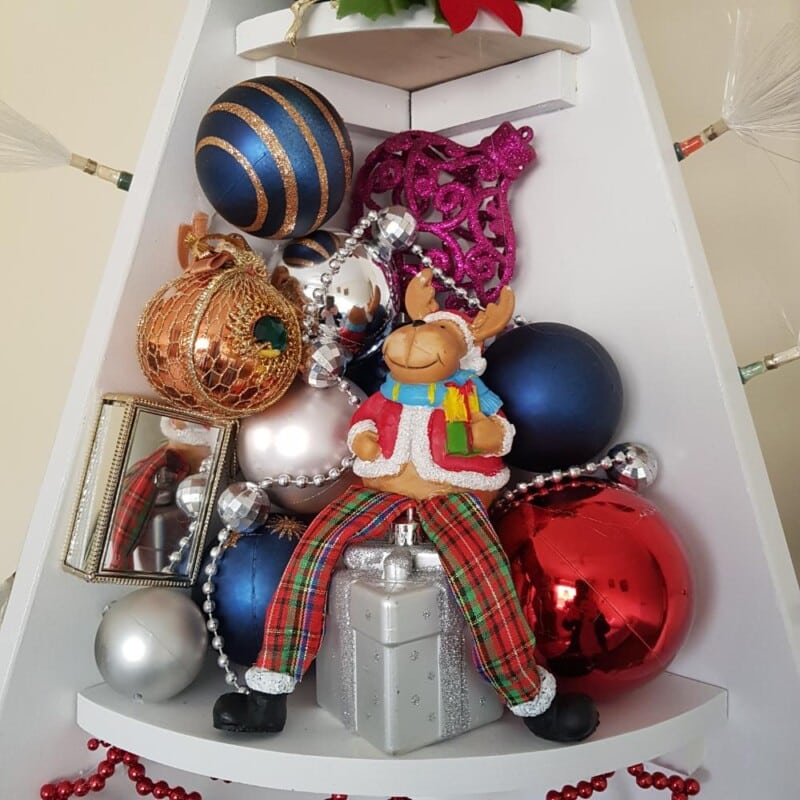  Close-up of bracket placement hidden beneath a shelf