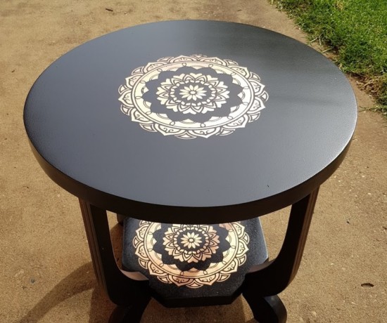 Gold leaf mandala table