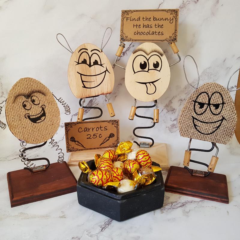 Rustic Fun Easter Decorations Made from Recycled Junk