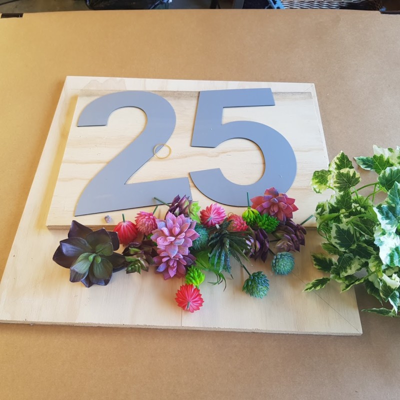 Diy house number with flower box
