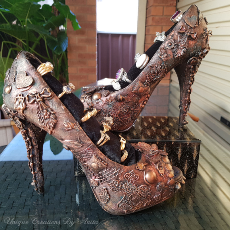 Decorated mixed media shoes