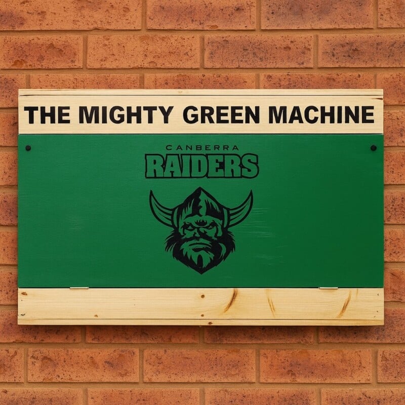 Finished pallet wall bar closed with handles visible - hanging on a wall