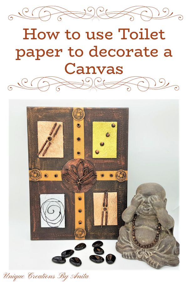 How to use toilet paper to decorate a Canvas.