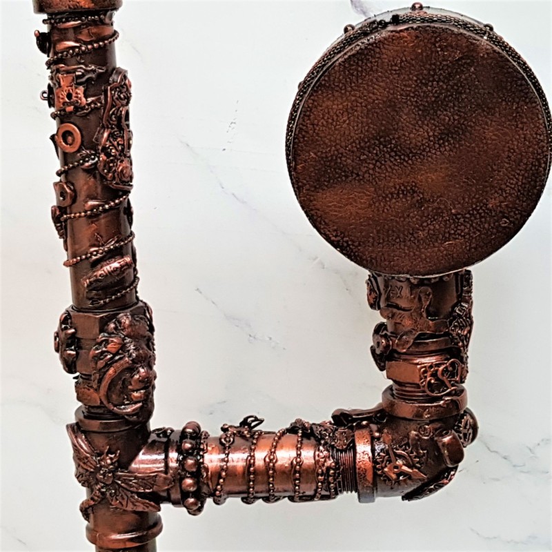How to make a steampunk Lamp with a mixed media makeover
