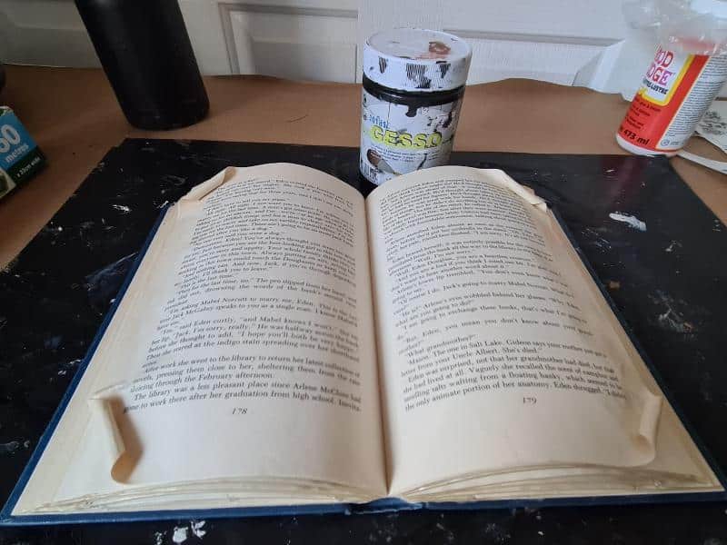 dried book with rolled it corners