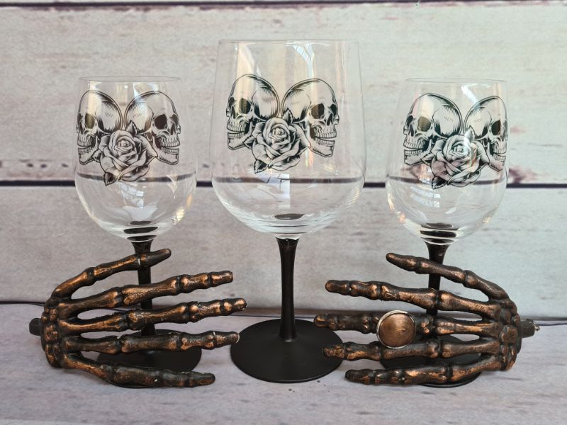 Halloween Wine Glasses, Set of Two