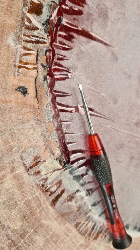 removing black hot glue