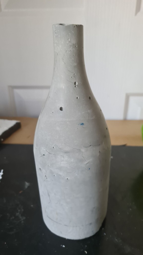 Cement shaped bottle un moulded