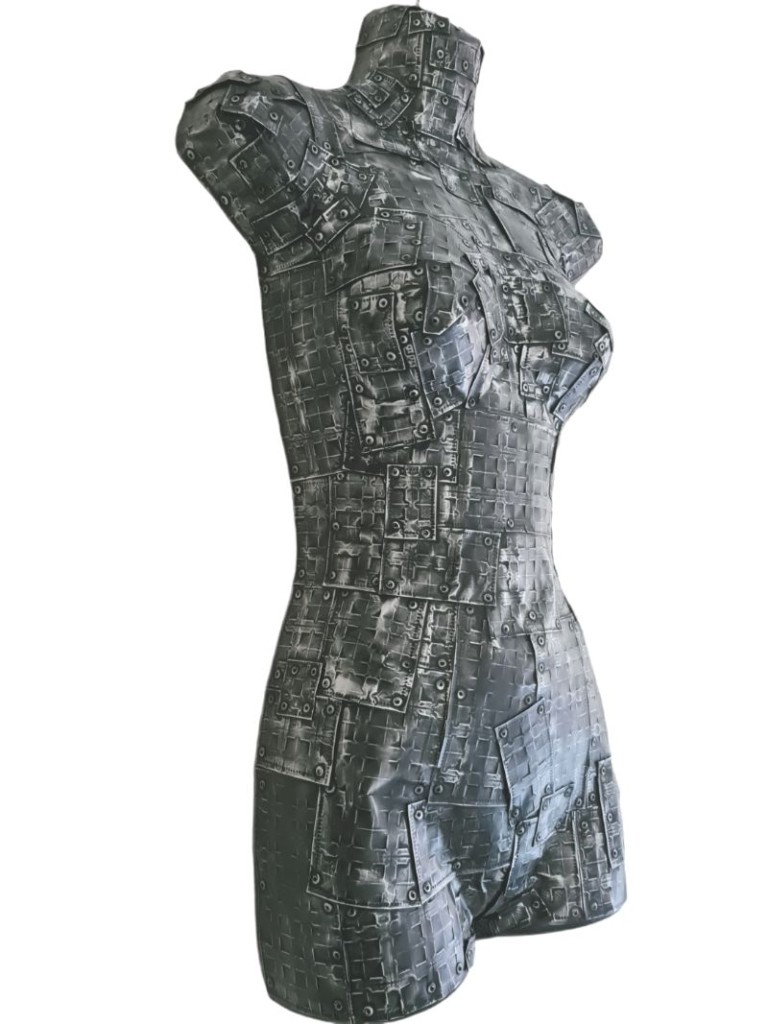 aluminium can covered mannequin