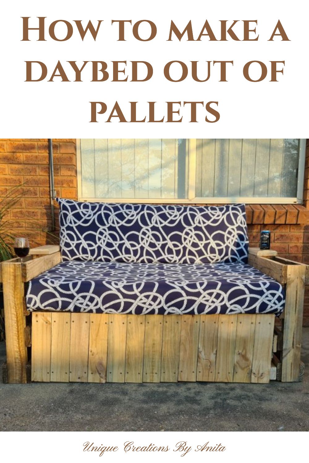 Tutorial on how to recycle pallets into a daybed.