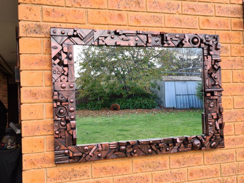 Scrap wood mirror frame