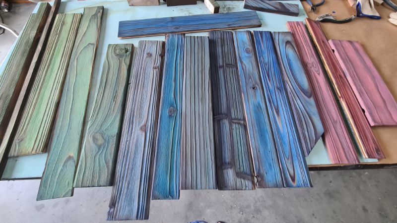 How to burn scrap wood and add colour to your wall hanging using Shou Sugi Ban.