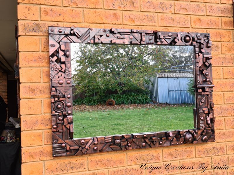 DIY wood frame made from scraps of wood