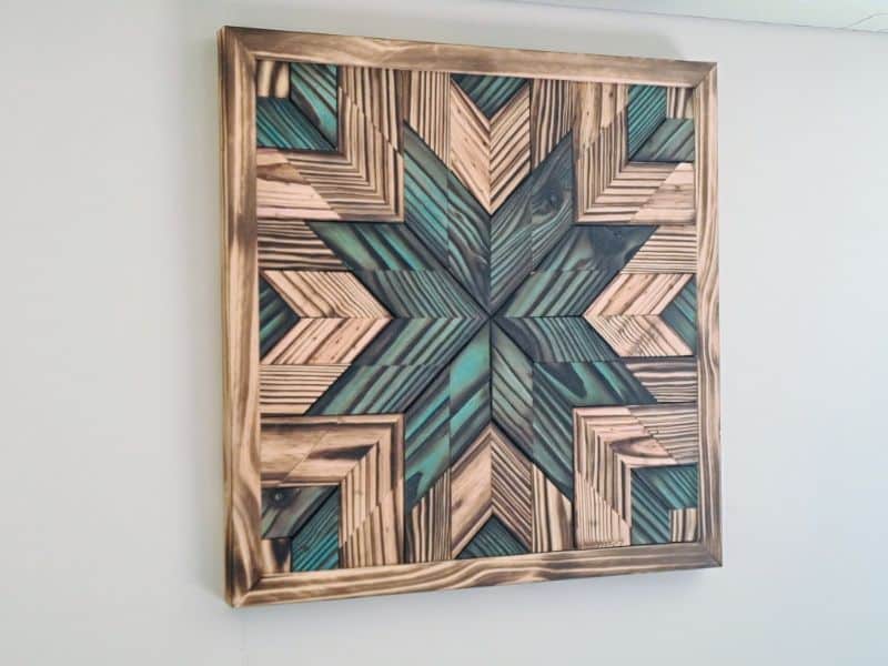 Completed Shou Sugi Ban barn quilt 